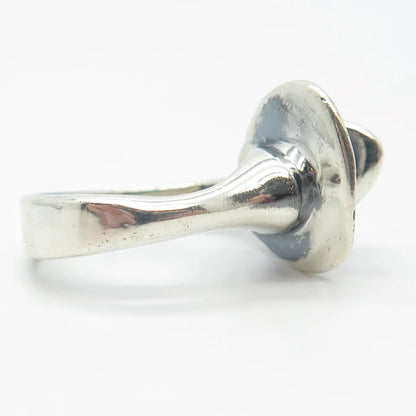 925 Sterling Silver Vintage Modernist Ring Size 7.25