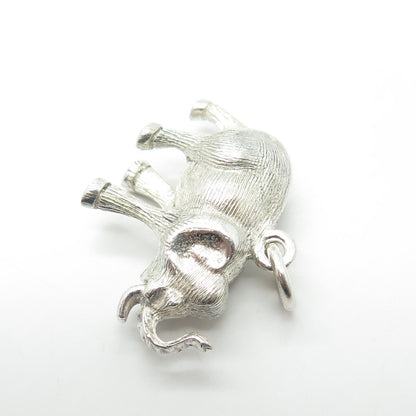 925 Sterling Silver Vintage Elephant Safari 3D Pendant