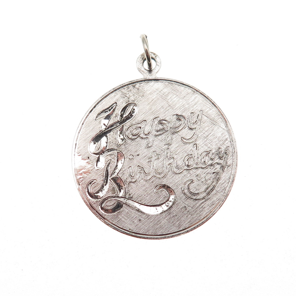 Griffith & Sons Co. Sterling Silver Vintage Mom Dad Happy Birthday Charm Pendant