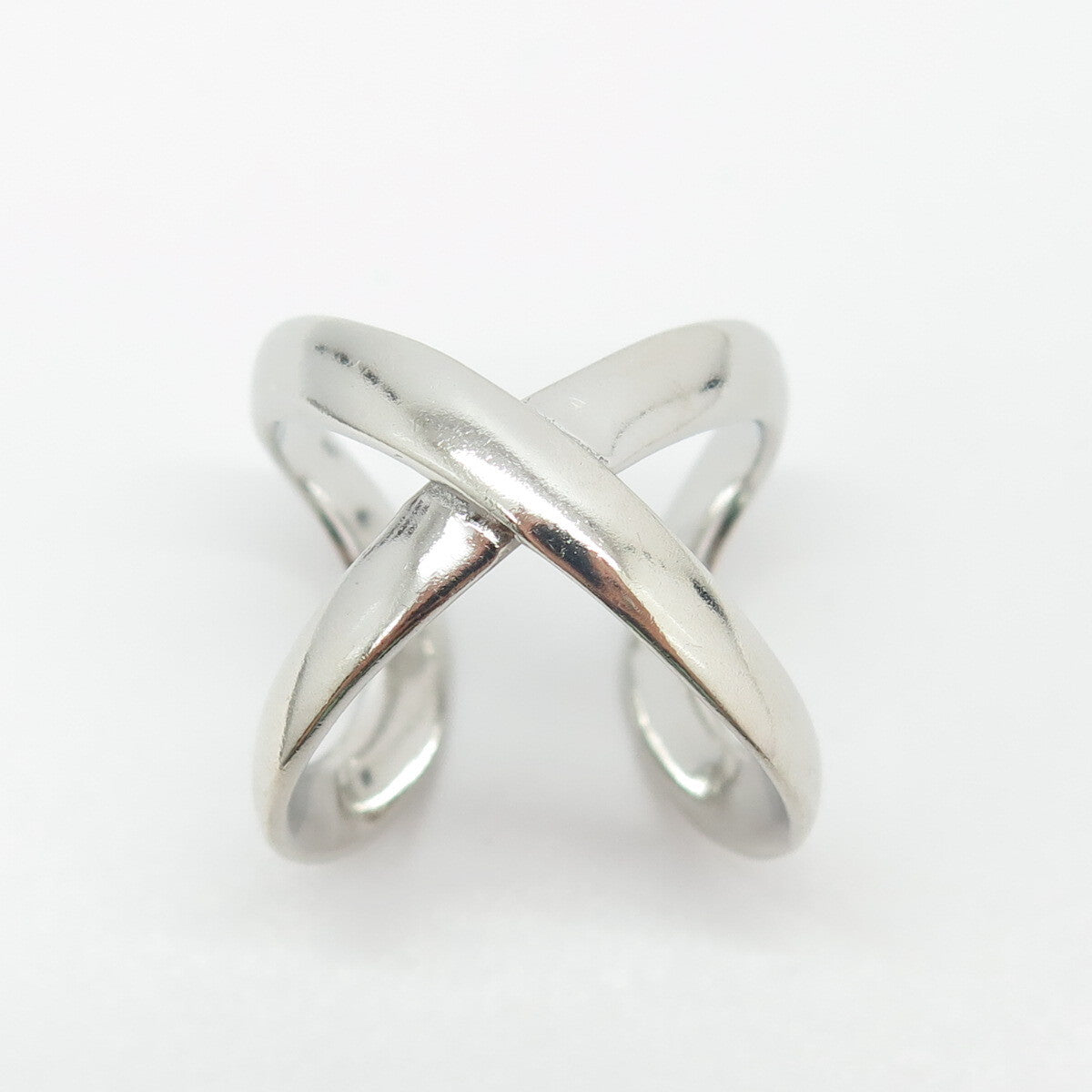 925 Sterling Silver Vintage Crossover Adjustable Ring Size 8.75