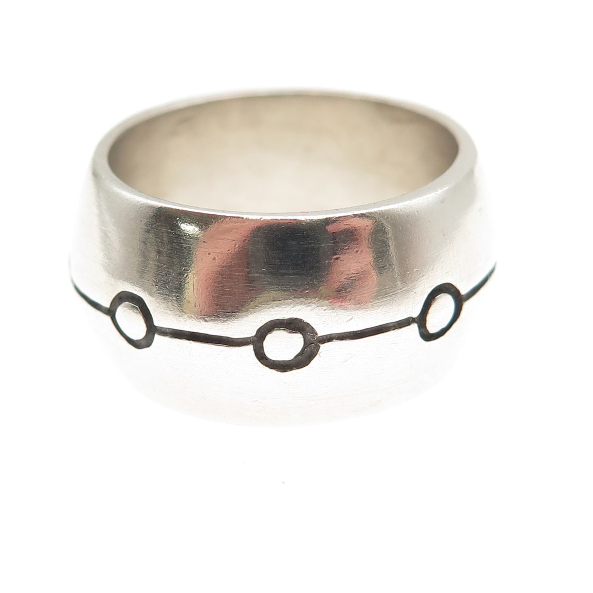 Lisa Jenks 925 Sterling Silver Vintage Modernist Ring Size 9.75
