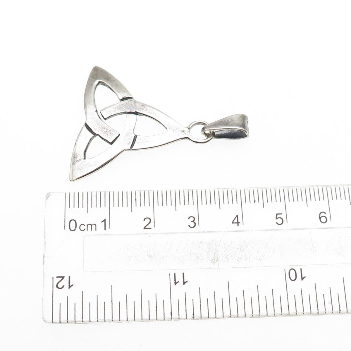 925 Sterling Silver Vintage Celtic Trinity Knot Oxidized Charm Pendant