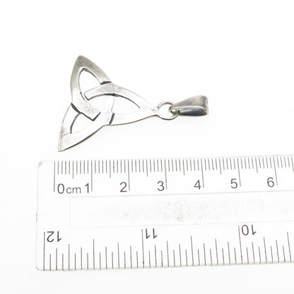 925 Sterling Silver Vintage Celtic Trinity Knot Oxidized Charm Pendant