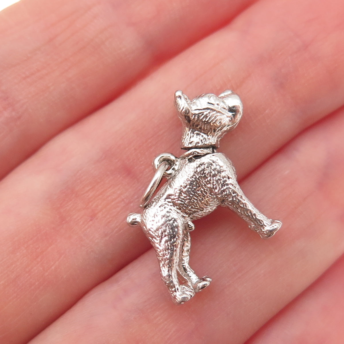 925 Sterling Silver Vintage Boxer Dog Movable 3D Charm Pendant