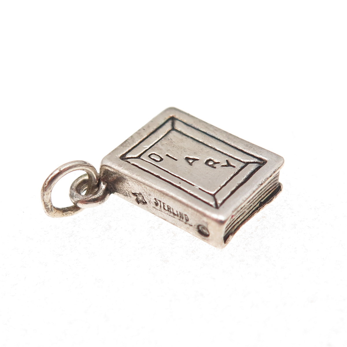 Sunwest 925 Sterling Silver Vintage Diary Book Oxidized Charm Pendant