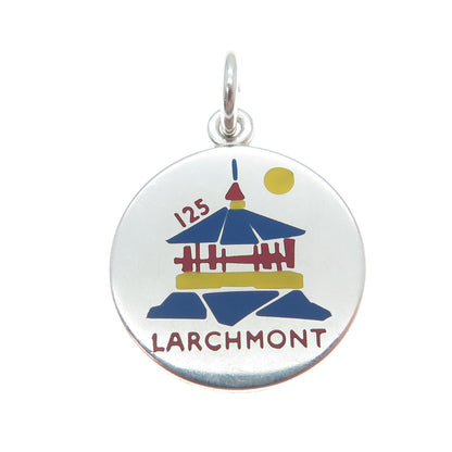 CHARLES THOMAE 925 Sterling Silver Vintage Enamel Larchmont Charm Pendant