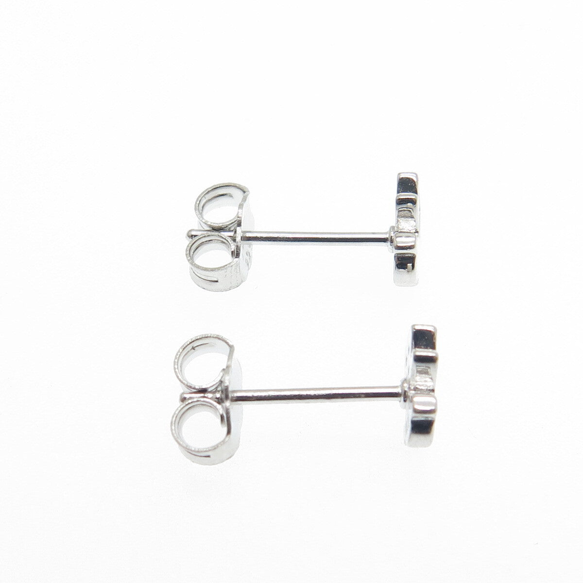 925 Sterling Silver Round-Cut Shaped C Z Little Girl Silhouette Stud Earrings