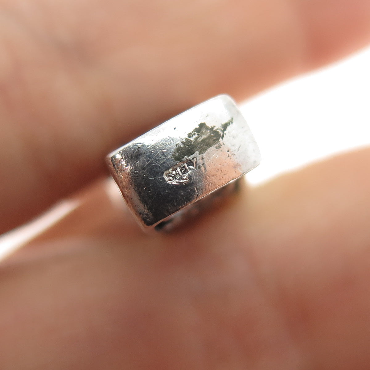925 Sterling Silver Vintage Axe of Perun Oxidized Slide Charm Pendant