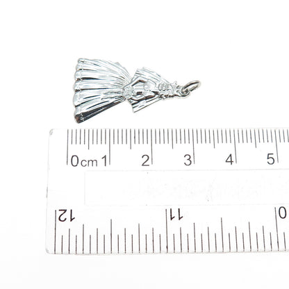 925 Sterling Silver Vintage Bride Charm Pendant