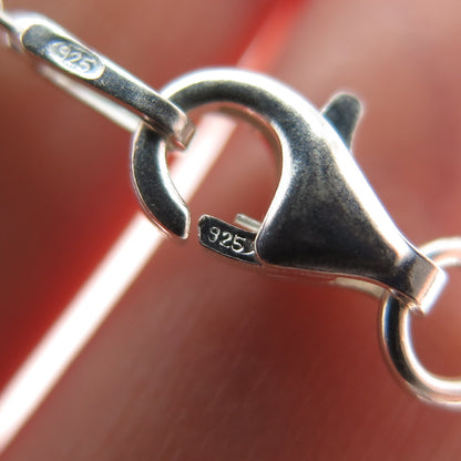 925 Sterling Silver Italy Diamond-Cut Bead Station Cable Anklet / Bracelet 9.75"