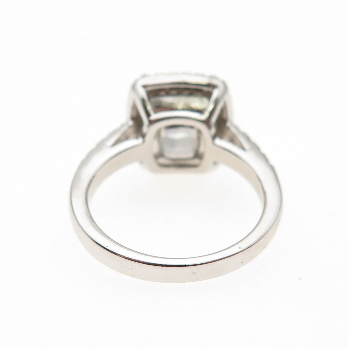 DSMK 925 Sterling Silver Radiant & Round-Cut C Z Engagement Ring Size 5
