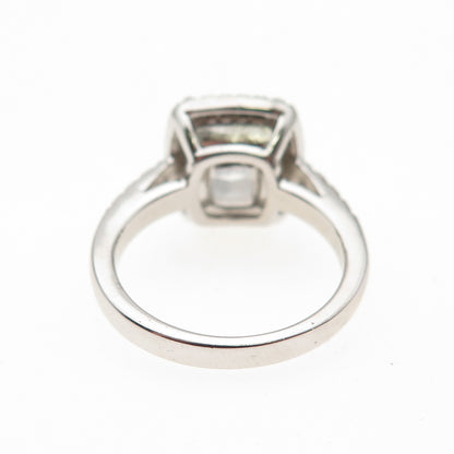DSMK 925 Sterling Silver Radiant & Round-Cut C Z Engagement Ring Size 5