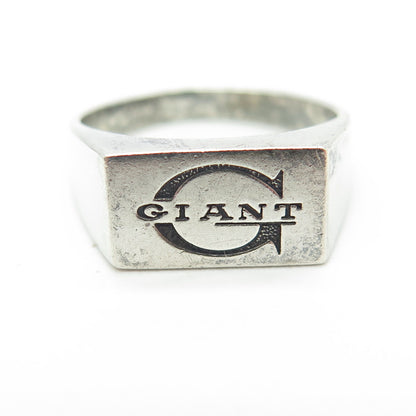 925 Sterling Silver Vintage "Giant" Signet Ring Size 6.25