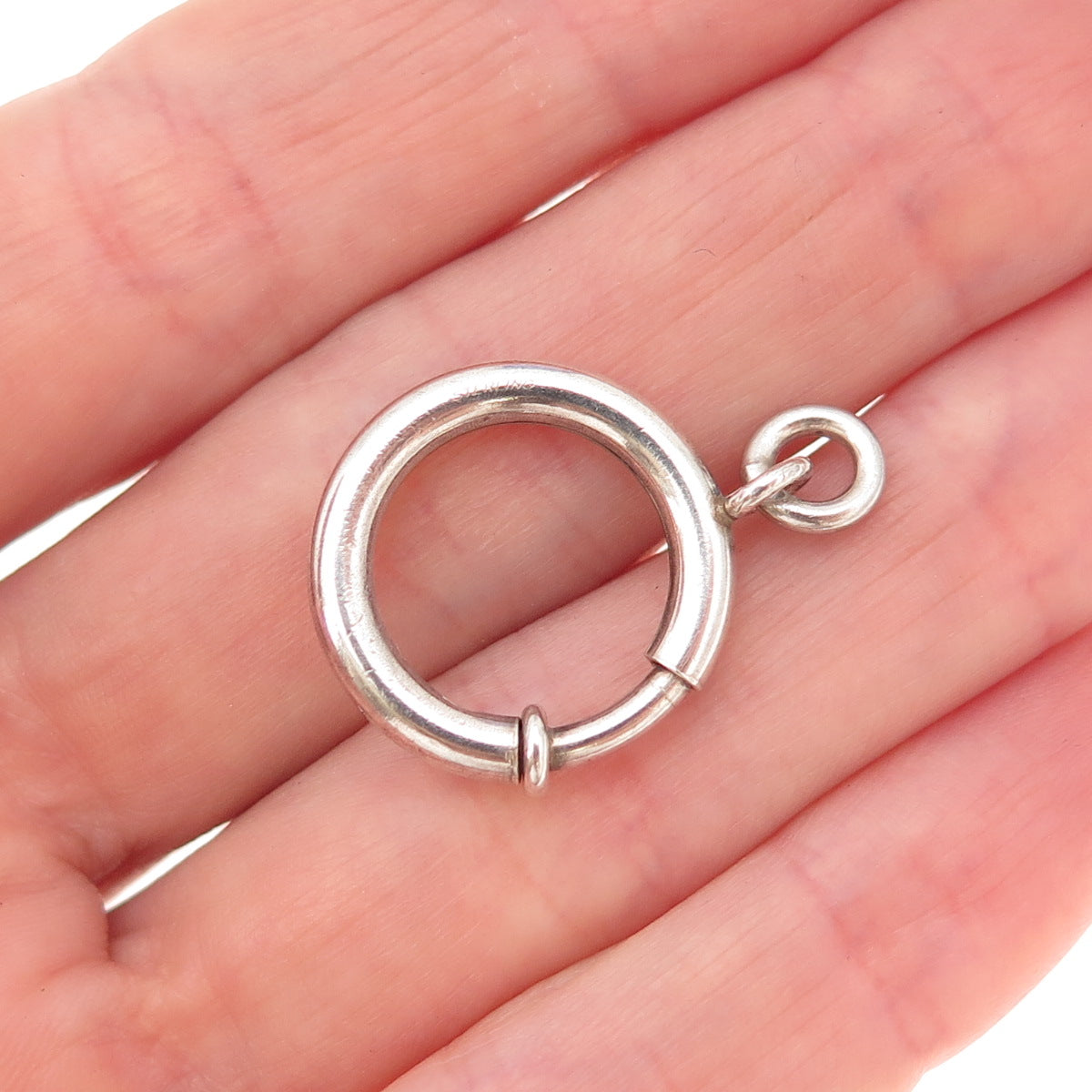 925 Sterling Silver Antique Art Deco Bracelet / Necklace Spring Ring Lock Clasp