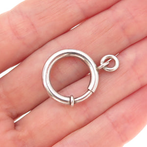925 Sterling Silver Antique Art Deco Bracelet / Necklace Spring Ring Lock Clasp