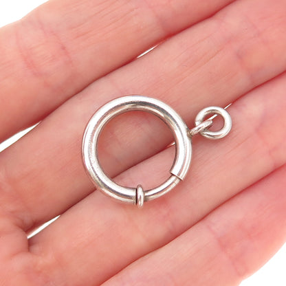 925 Sterling Silver Antique Art Deco Bracelet / Necklace Spring Ring Lock Clasp