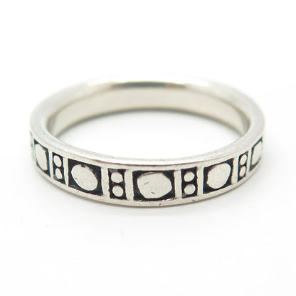 925 Sterling Silver Vintage Dotted Band Ring Size 8