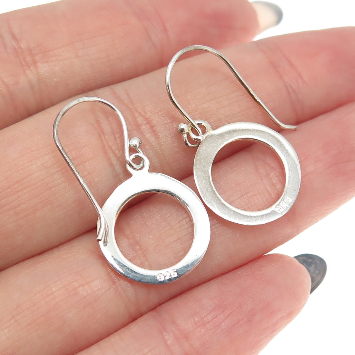 925 Sterling Silver 2-Tone Circle of Life Dangling Earrings