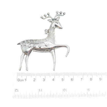 ONEIDA 925 Sterling Silver Vintage 1974 Cupid Deer Pin Brooch / Pendant