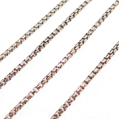 925 Sterling Silver Vintage Round Box Chain Necklace 18"