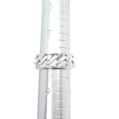 NEOS 925 Sterling Silver Textured Sewing Stitches Band Ring Size 8.25