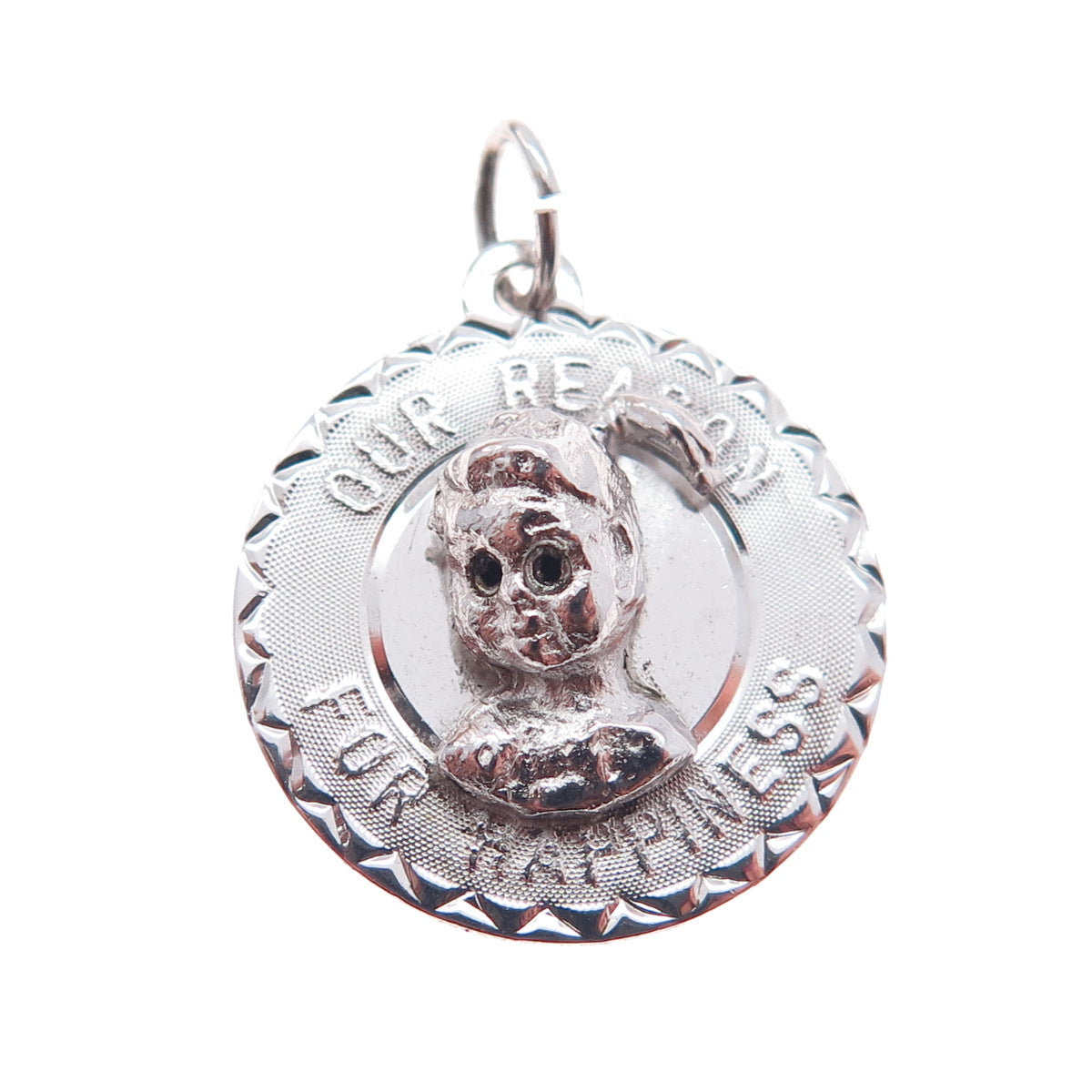 925 Sterling Silver Vintage Our Reason For Happiness Charm Pendant