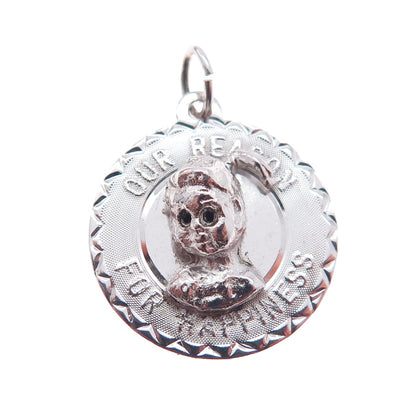 925 Sterling Silver Vintage Our Reason For Happiness Charm Pendant