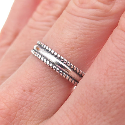 925 Sterling Silver Vintage Oxidized Band Ring Size 8