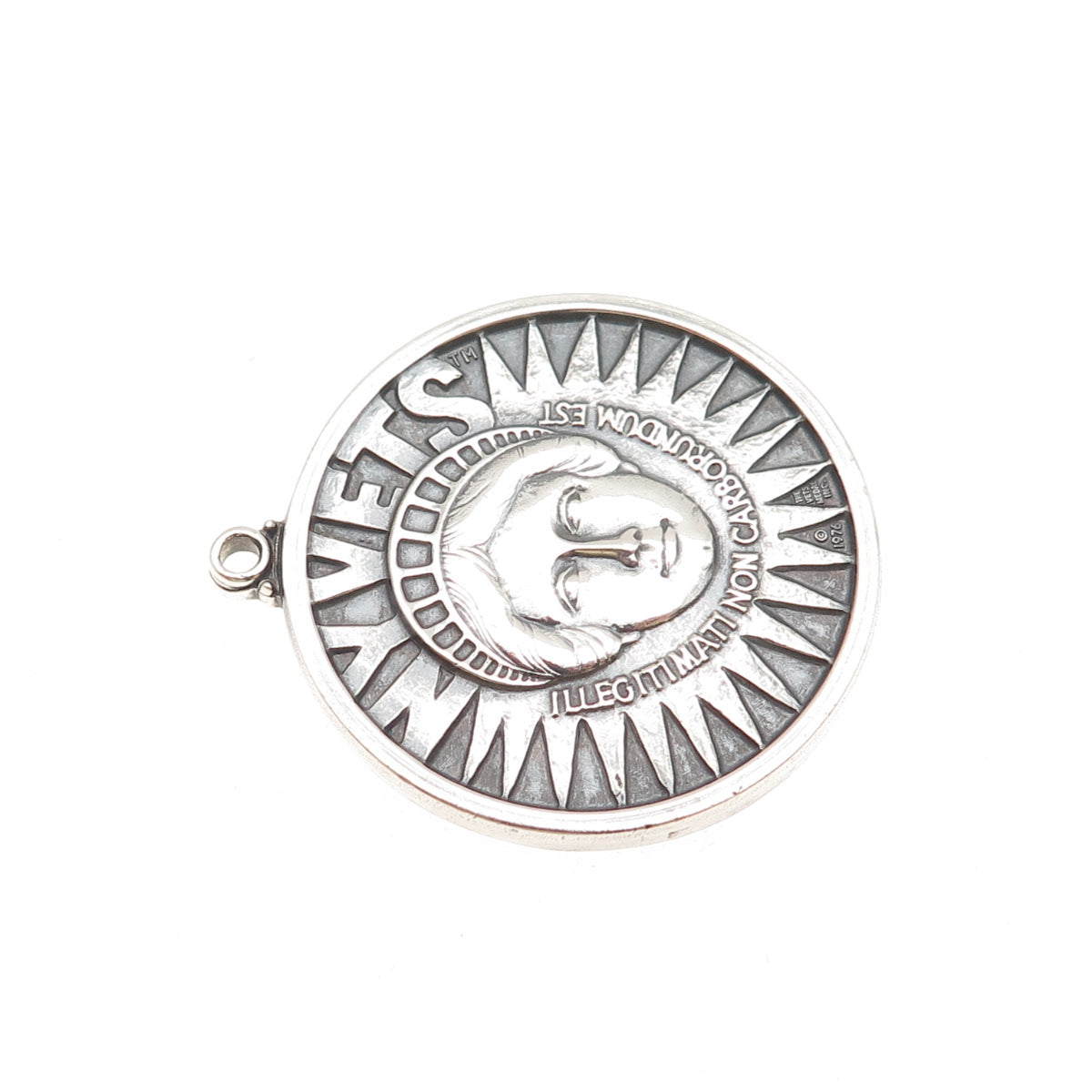 The Vets Medal 925 Sterling Silver Vintage NYC Token Oxidized Pendant
