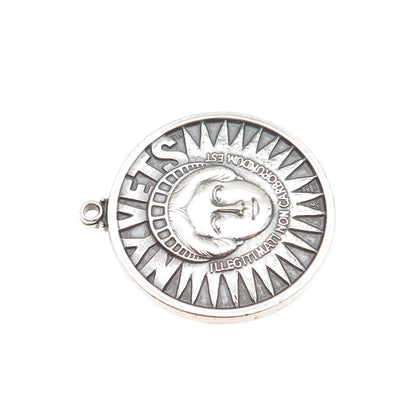The Vets Medal 925 Sterling Silver Vintage NYC Token Oxidized Pendant