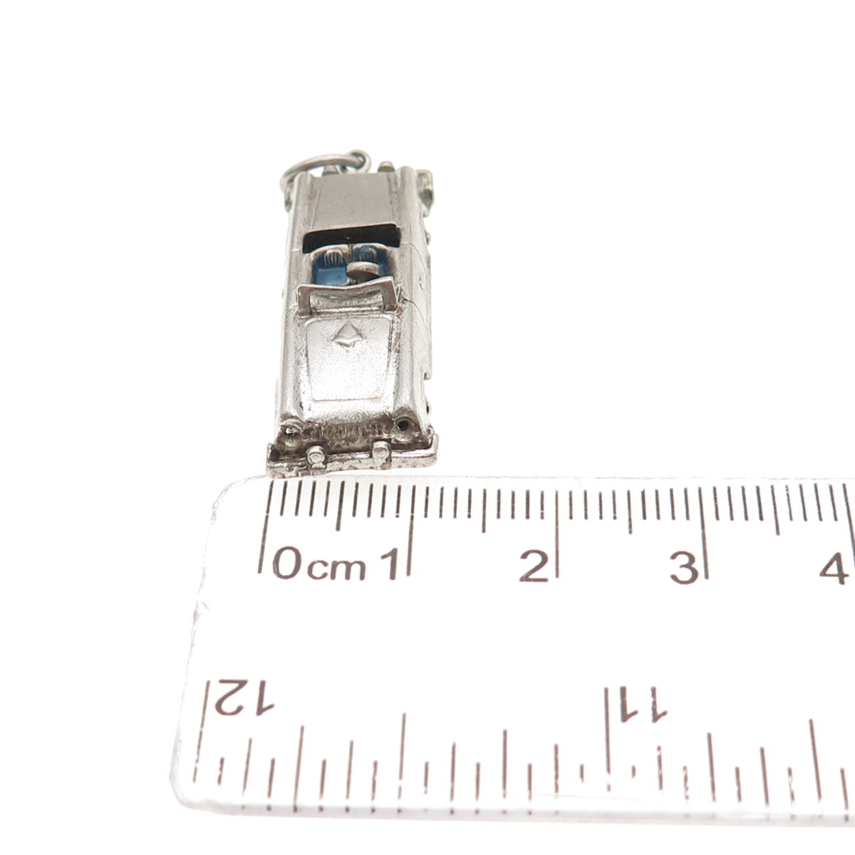 925 Sterling Silver Vintage Enamel Convertible Car Movable 3D Charm Pendant