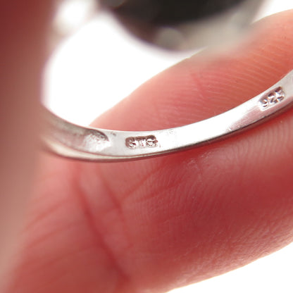 Chuck Clemency 925 Sterling Silver Real Diamond Accent & Peridot Ring Size 7