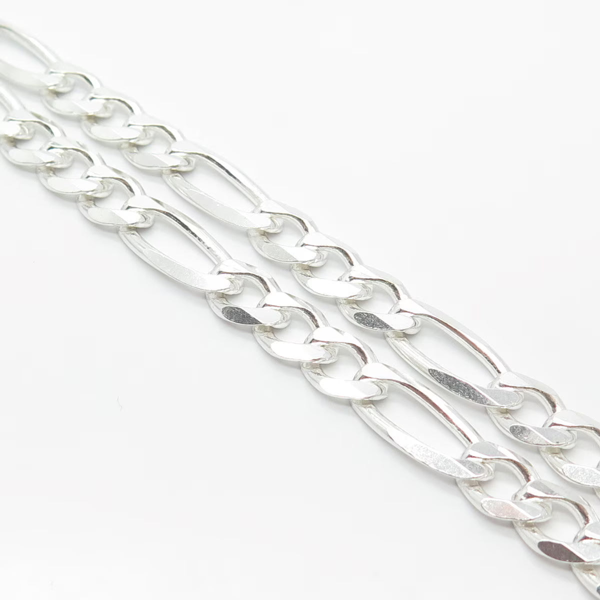 925 Sterling Silver Vintage Italy P. Lux Figaro Chain Necklace 20"