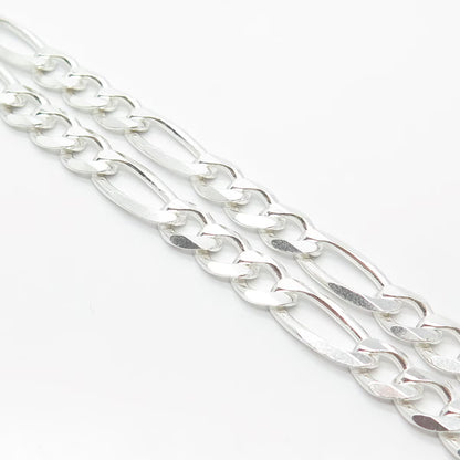 925 Sterling Silver Vintage Italy P. Lux Figaro Chain Necklace 20"