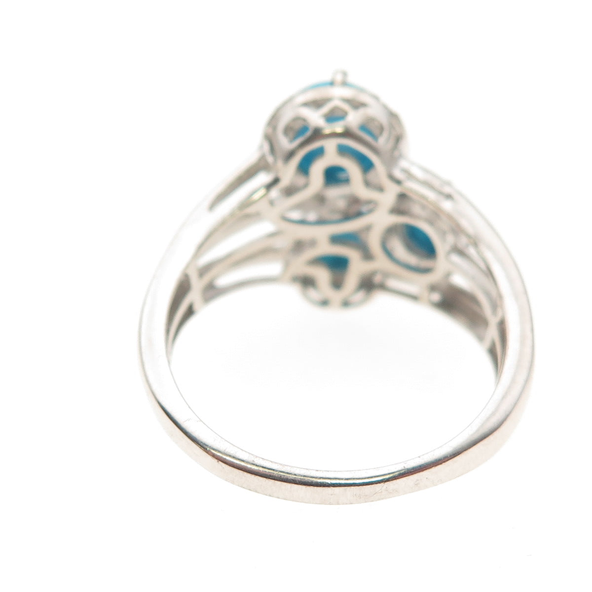 Chuck Clemency 925 Sterling Silver Real Diamond & Turquoise Ring Size 8.25