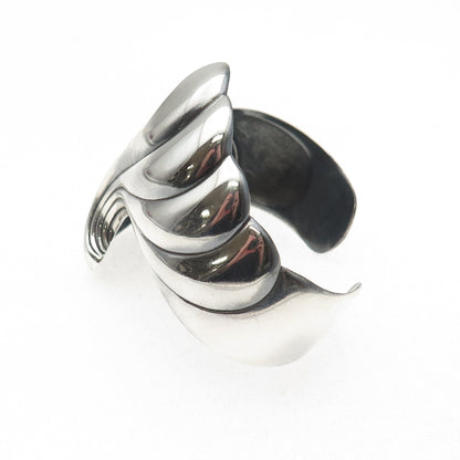 Kabana 925 Sterling Silver Vintage Modernist Oxidized Adjustable Bracelet 6.5"