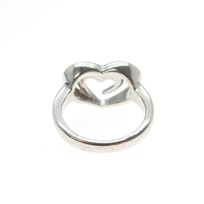 SLV Sadye L Vassil 925 Sterling Silver Vintage Swirl Heart Ring Size 7.25