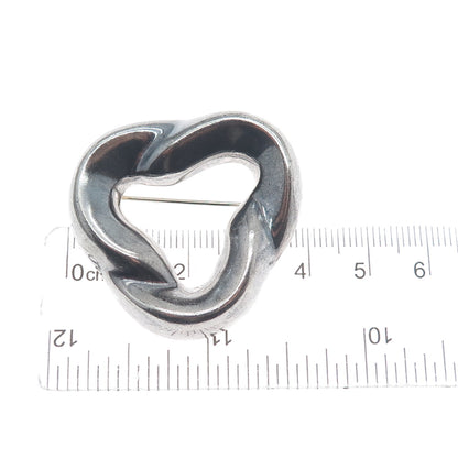 BARRA 925 Sterling Silver Vintage Trinity Oxidized Pin Brooch