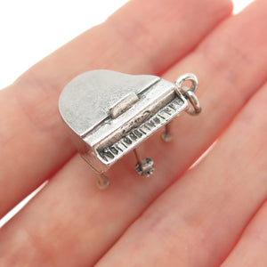 DANECRAFT 925 Sterling Silver Vintage Grand Piano Minimalist 3D Charm Pendant