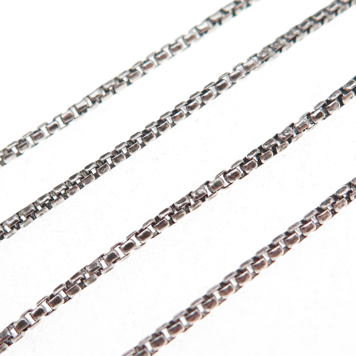 925 Sterling Silver Italy Round Box Chain Necklace 18"
