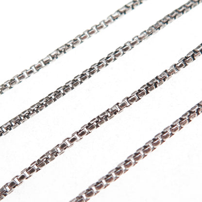 925 Sterling Silver Italy Round Box Chain Necklace 18"