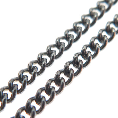 SUARTI BALI 925 Sterling Vintage MOP Granulated Curb Chain Oxidized Necklace 18"