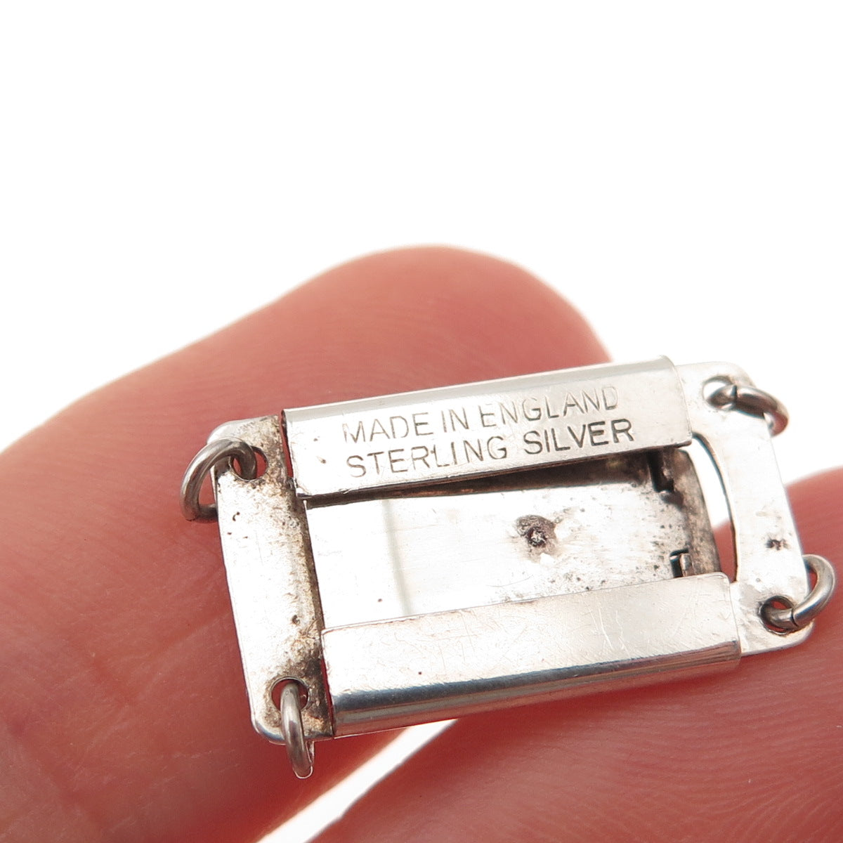 925 Sterling Silver Vintage England Bracelet / Necklace Box Lock Clasp