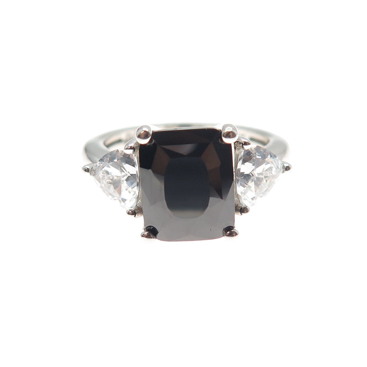 925 Sterling Silver Blue & White C Z Ring Size 7.75