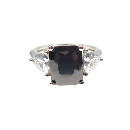 925 Sterling Silver Blue & White C Z Ring Size 7.75