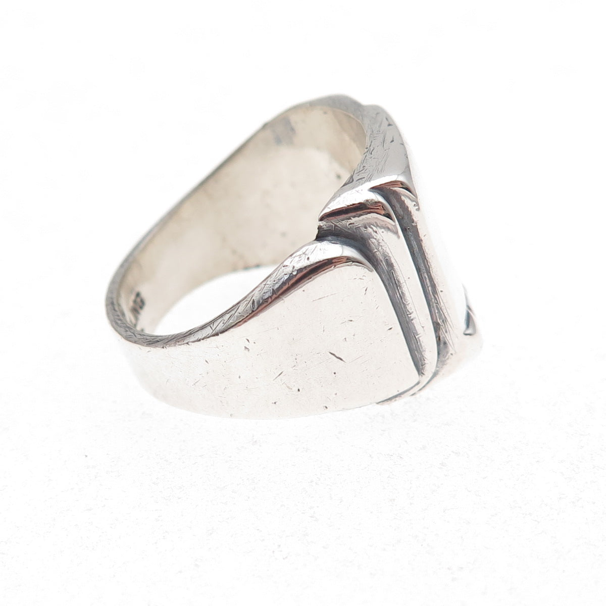 Clark & Coombs 925 Sterling Silver Antique Art Deco Oxidized Ring Size 8