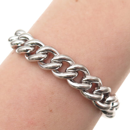 Binder Bros 925 Sterling Silver Antique Art Deco Cuban Link Bracelet 7.25"