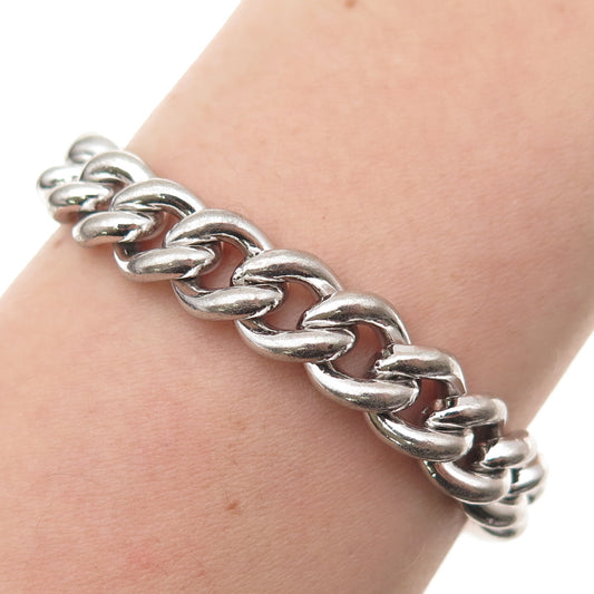 Binder Bros 925 Sterling Silver Antique Art Deco Cuban Link Bracelet 7.25"