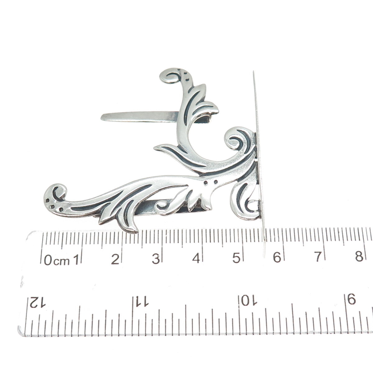 MARICELA 925 Sterling Silver Vintage Mexico Modernist Floral Place Card Holder