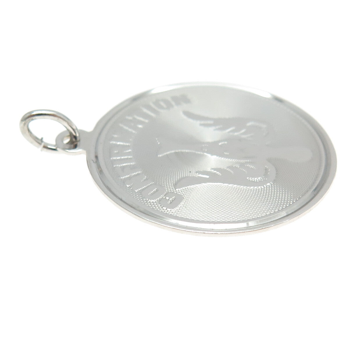 COLEMAN CO. 925 Sterling Silver Vintage Confirmation Holy Spirit Round Pendant